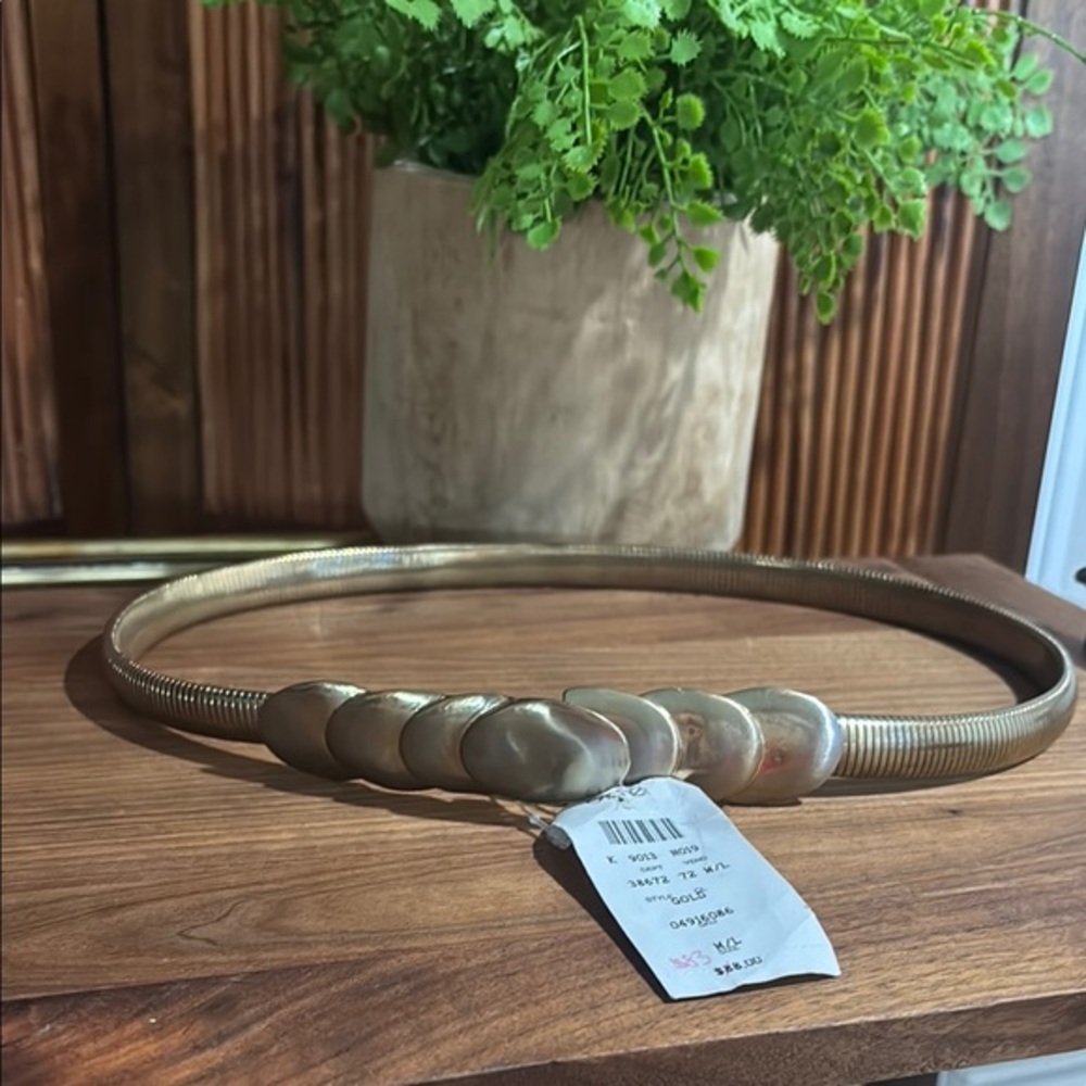 Cache STRETCHY Gold Belt with Decorative Clasp